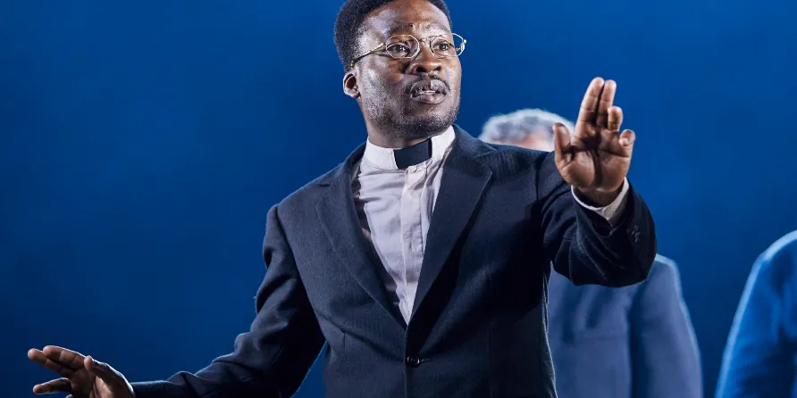 Fisayo Akinade: "I think the purpose is to move people, and if we don’t do that in the theatre, we are not doing our jobs." cover photo on Stagedoor